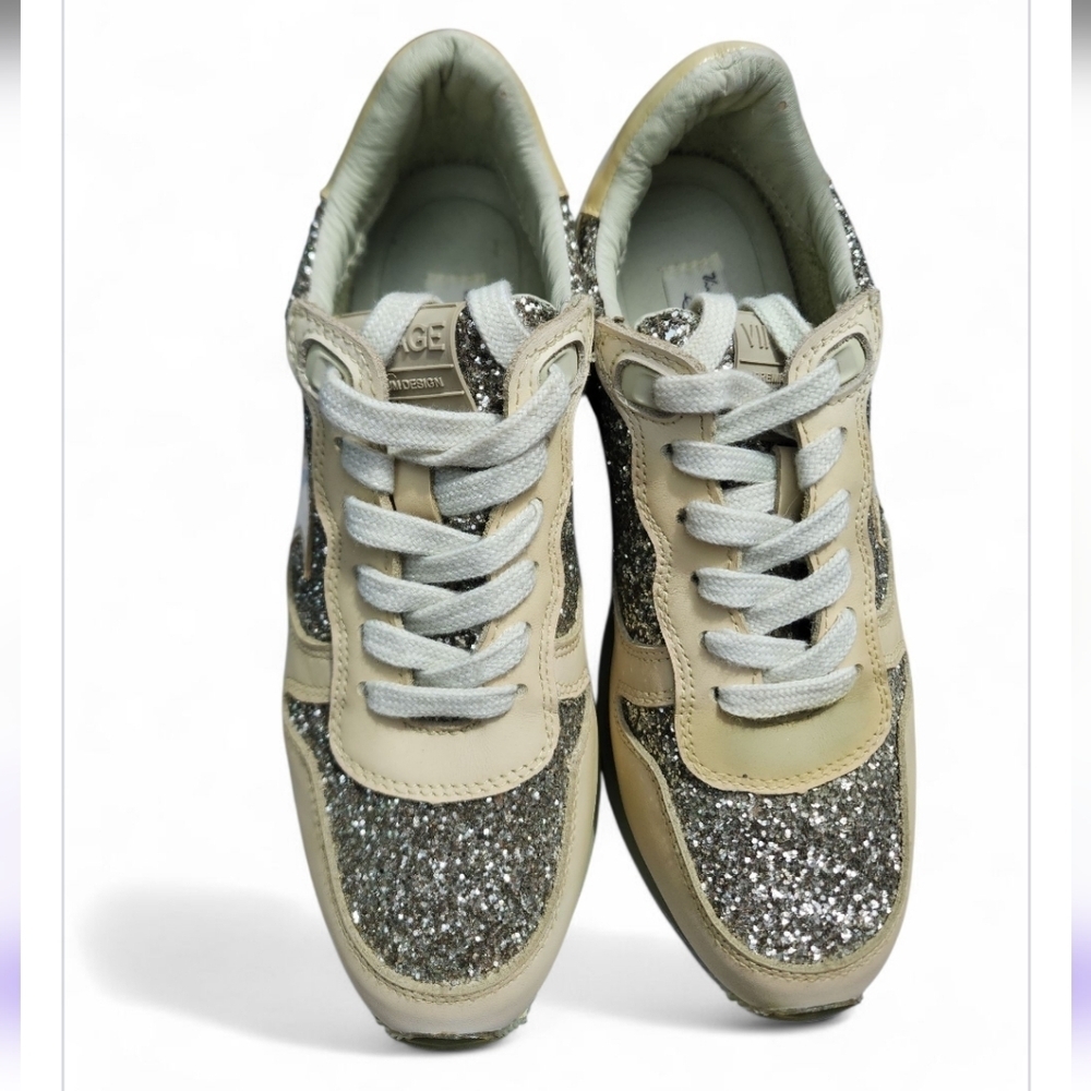 New Vintage Havana Leather Splendid Sneakers With Embellishments Olive Green 6.5 - Picture 6 of 10